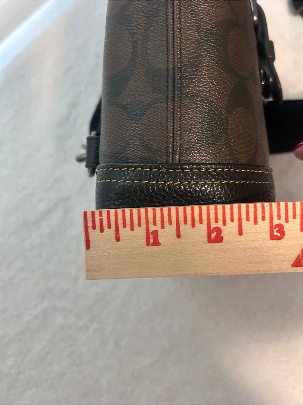 Coach Brown Signature Canvas Leather Trim Backpack / Sling Authentic